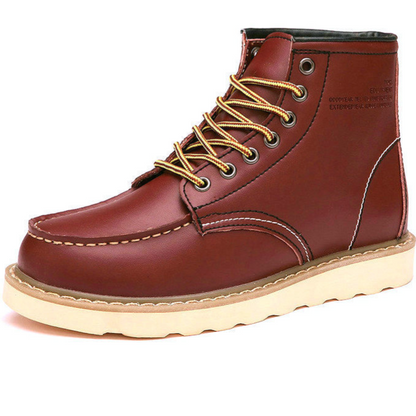 Men's Genuine Leather High-Top Casual Lace-Up Martin Boots