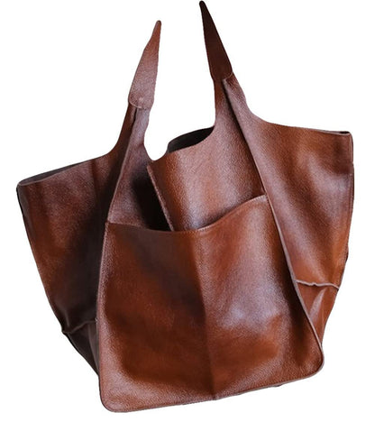 Simple Soft Leather Large Capacity Shoulder Hand Tote Bag