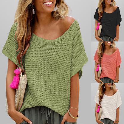 Women's Casual Knit Short Sleeve Top