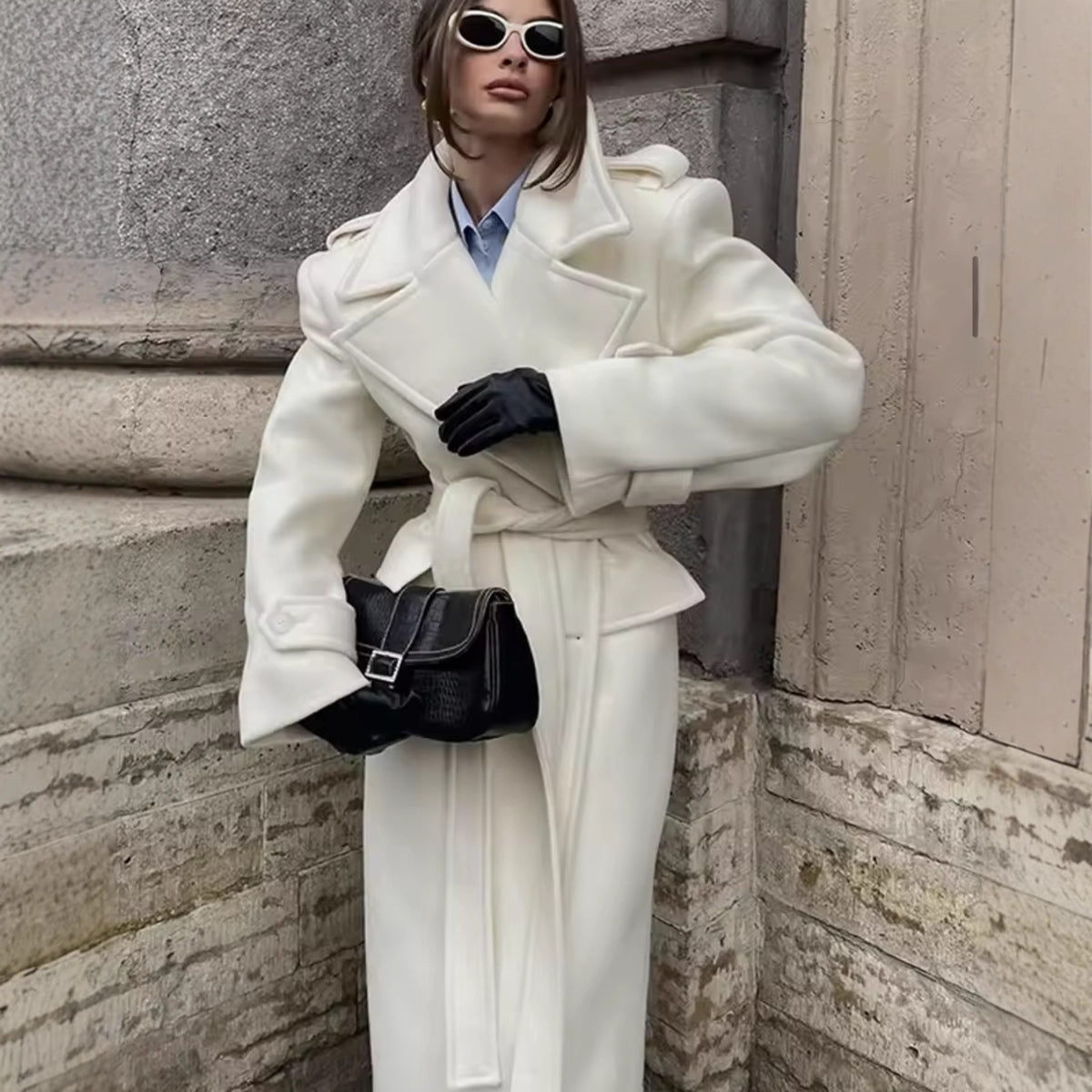 Women's Double-Breasted Long Coat
