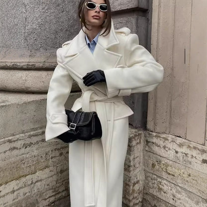Women's Double-Breasted Long Coat
