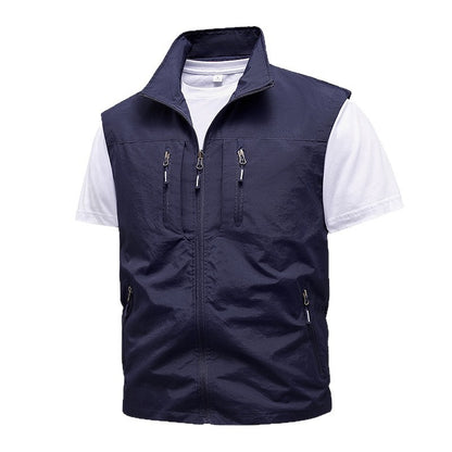 Multi-pocket geborduurd vest