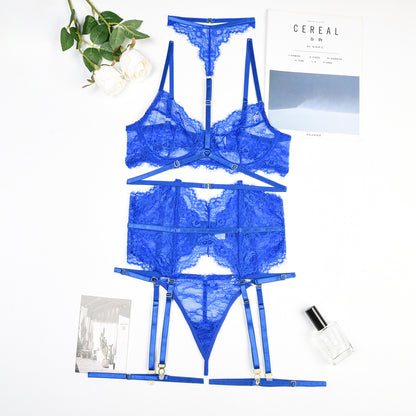 Transparent Lace Lingerie Set with Underwire