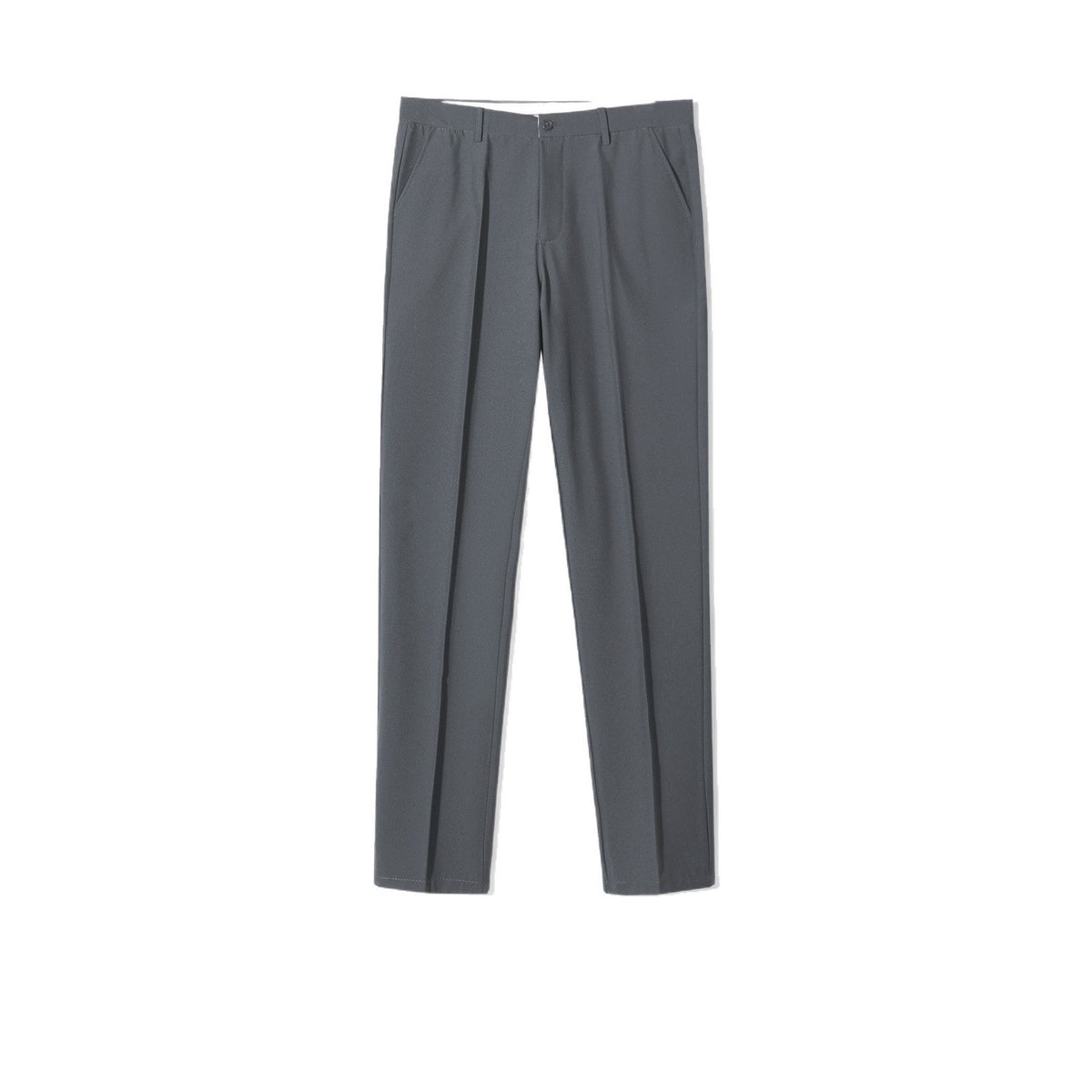 Men's Casual Slim-Fit Cropped Suit Pants with a Straight Cut and Drape Effect