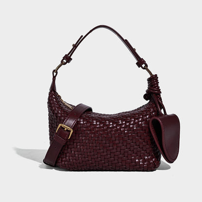 Hand-Woven PU Leather Crossbody Bag