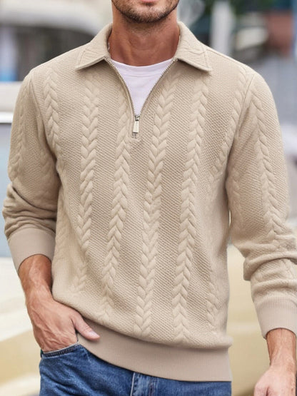 Jacquard Half Zip Sweatshirt