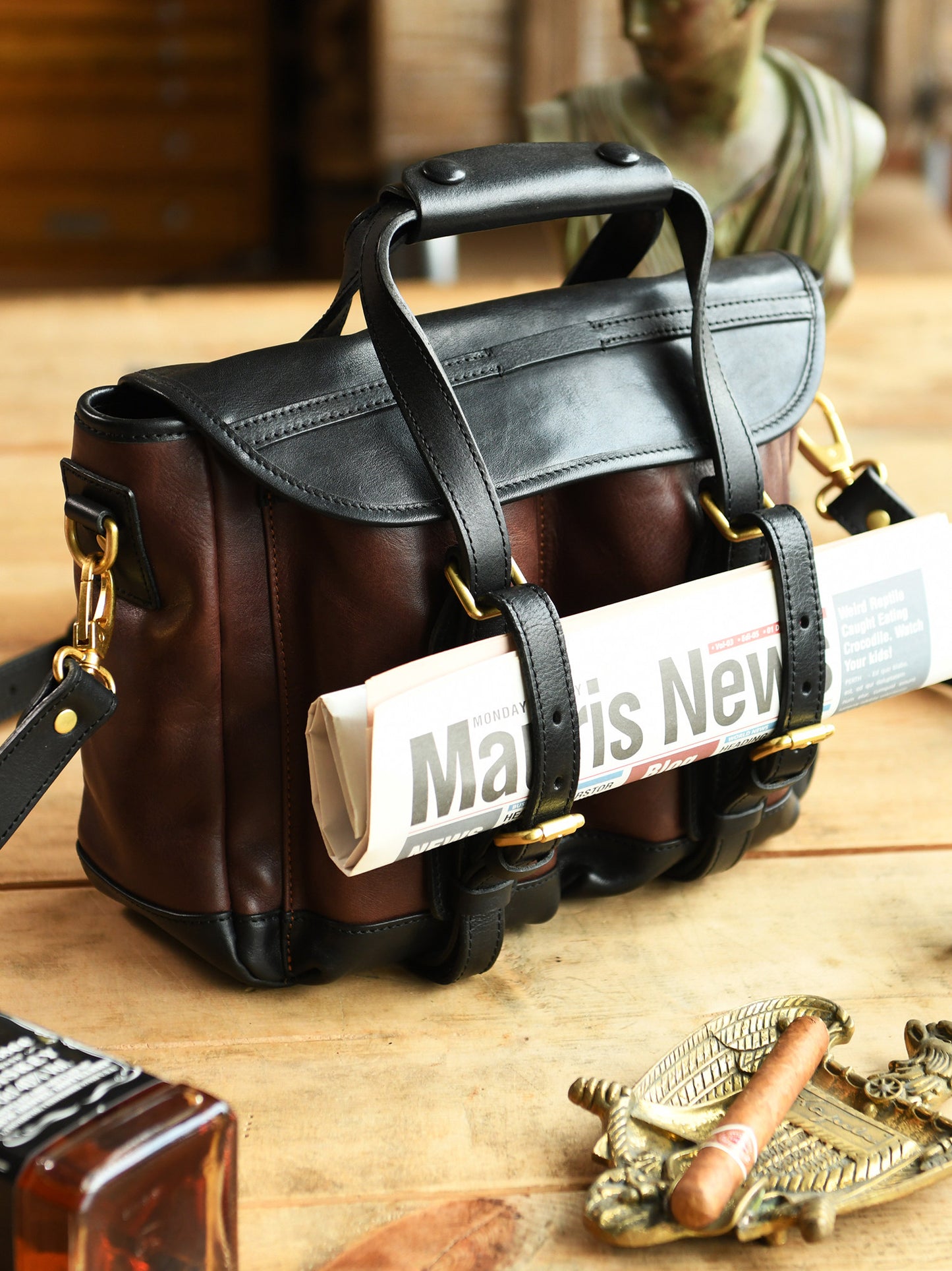 Classic Cowhide Messenger Ba