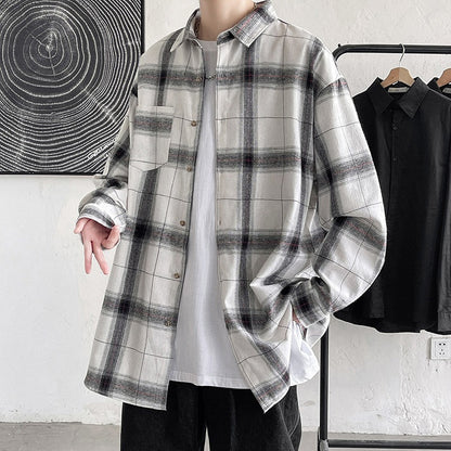 Klassiek oversized geruit overhemd voor heren