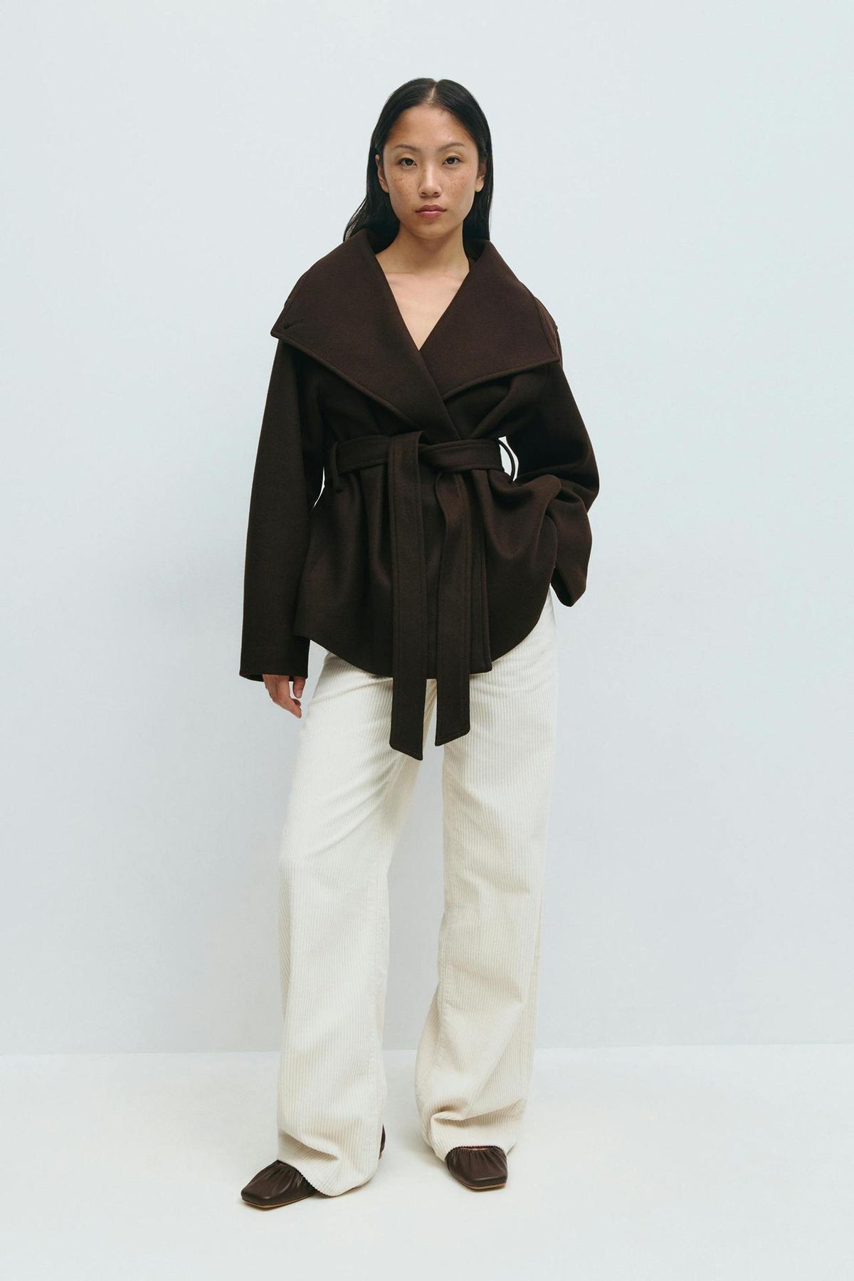 Women's Stand Collar Double-Sided Wool Coat