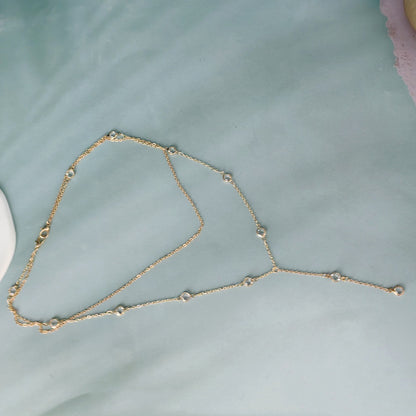 Y-Shaped Rhinestone Pendant Necklace