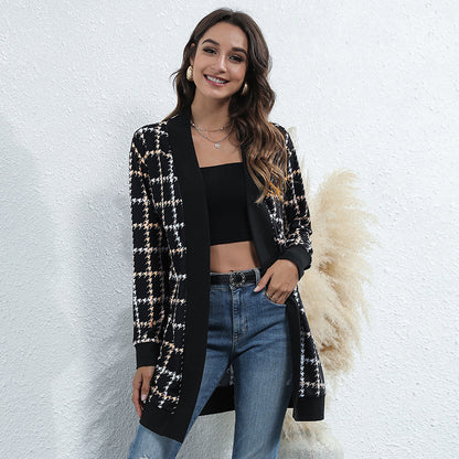 Bedrukt gebreid cardigan