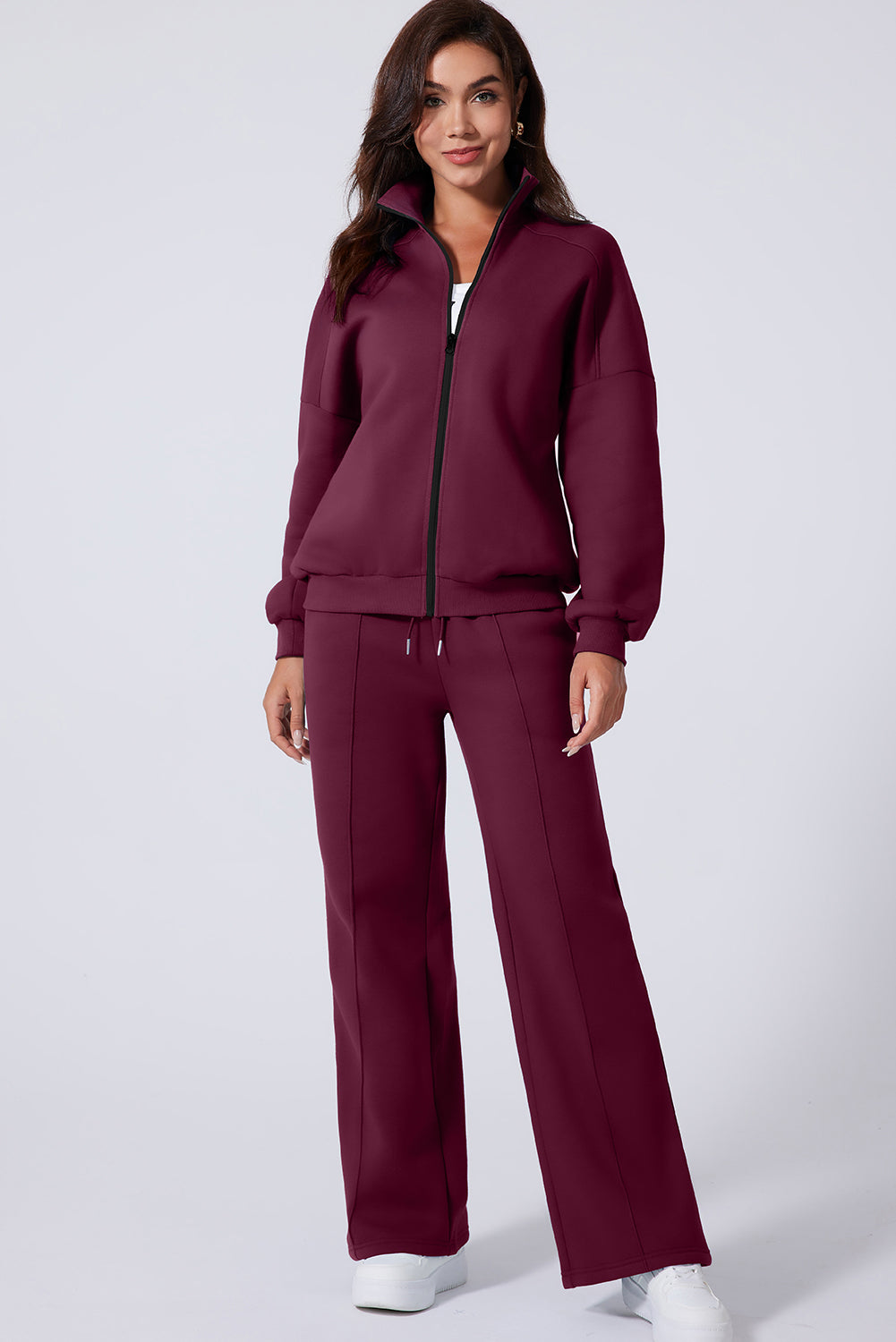 Sweatshirt met halve rits en bijpassende broek
