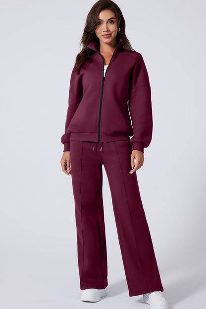 Sweatshirt met halve rits en bijpassende broek