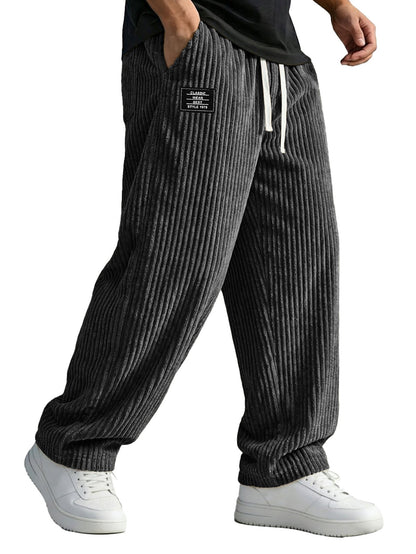 Mens Embroidered Straight Leg Casual Pants