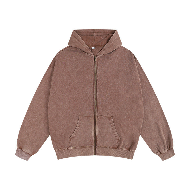 Distressed Cotton Hooded Sweatshirt