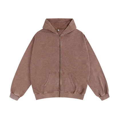Distressed Cotton Hooded Sweatshirt