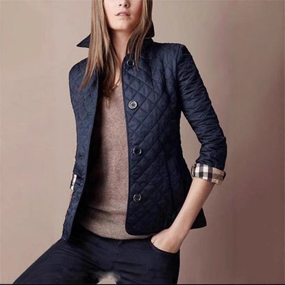 Elegant Lapel Single-Breasted Slim Warm Spun Cotton Top