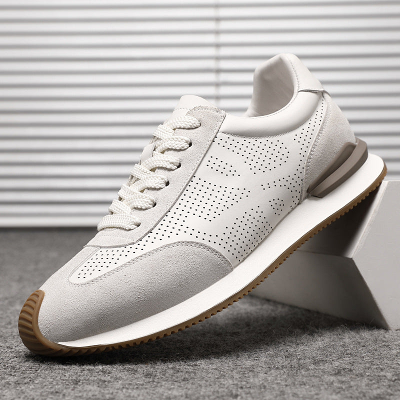 First layer cowhide white shoes