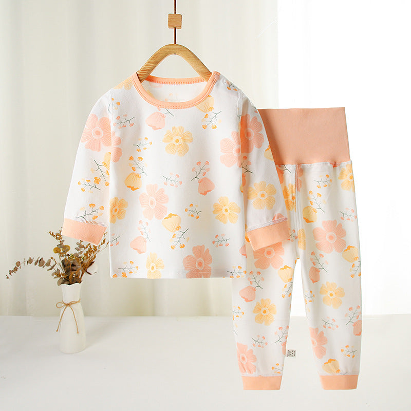 Childrens Cotton Pajama Set Long Sleeve Two-Piece