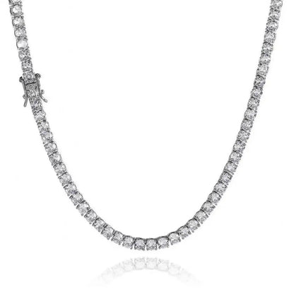 S925 Zilveren Moissanite Enkelrijige Tennisketting Unisex