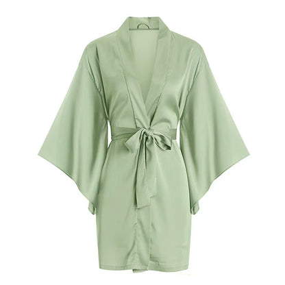 Lace Trim Ice Silk Womens Sleepwear Nightdress