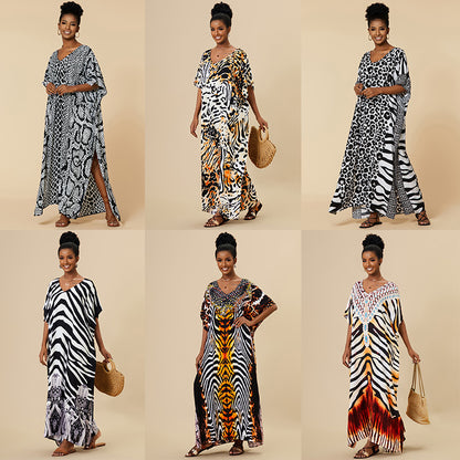 Loose-Fitting Rayon Beach Cover-Up Dress