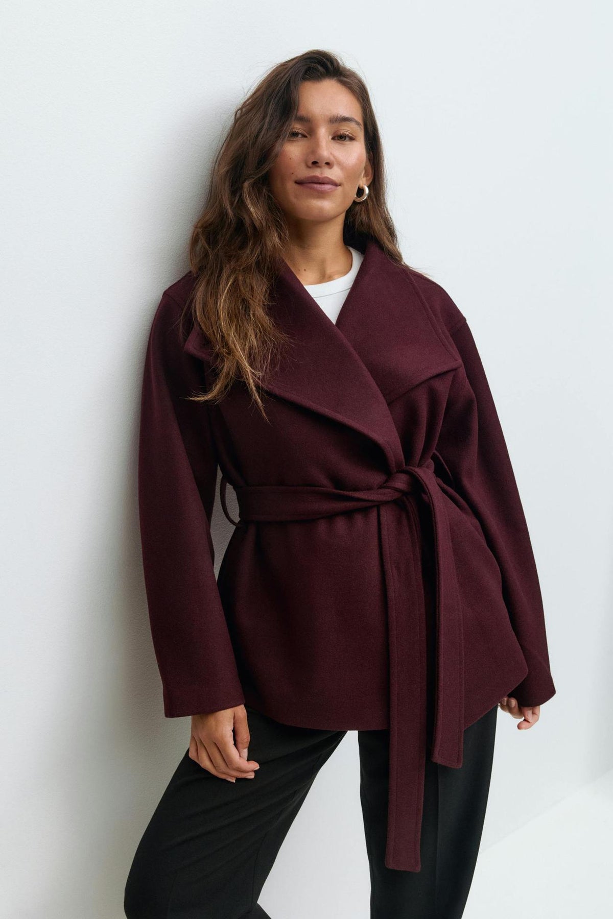 Women's Stand Collar Double-Sided Wool Coat