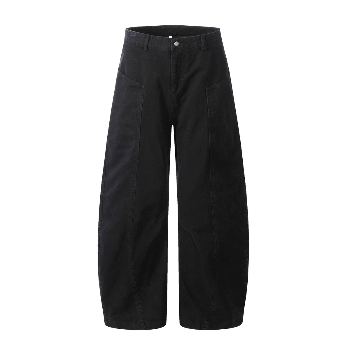 Deconstructed Wide-Leg Cotton Casual Pants