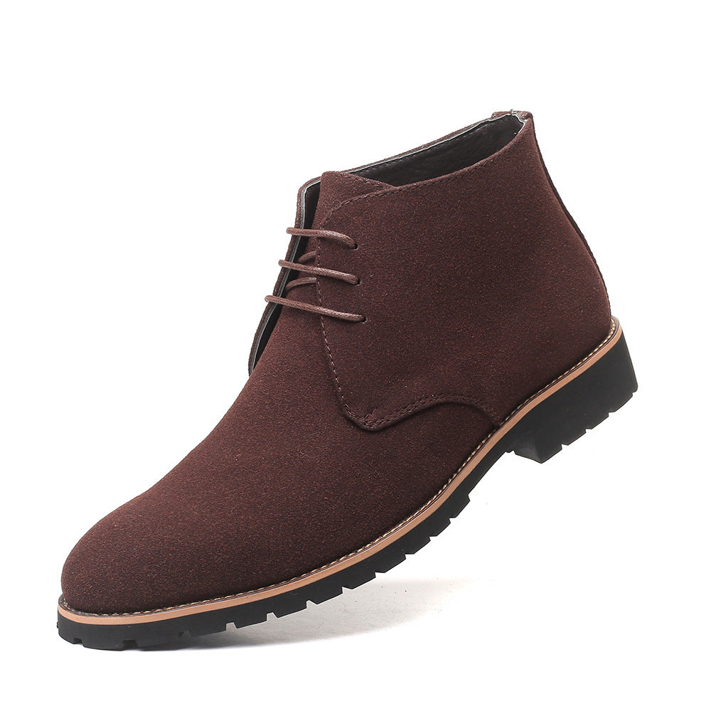 Mens Pointed Toe Leather Martin Boots