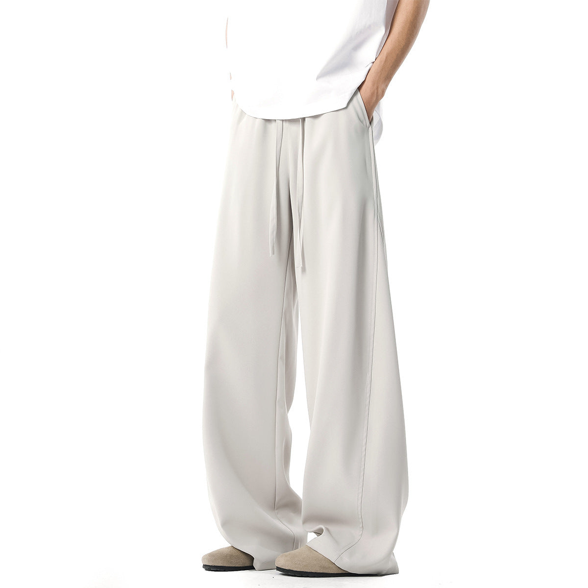 Mens Summer Ice Silk Casual Pants