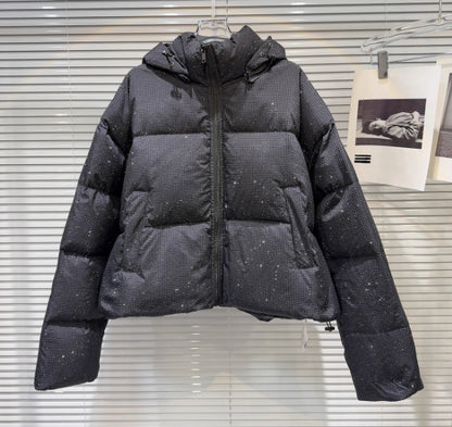 Starry sky shining, hooded cotton coat, cotton jacket, overcoat