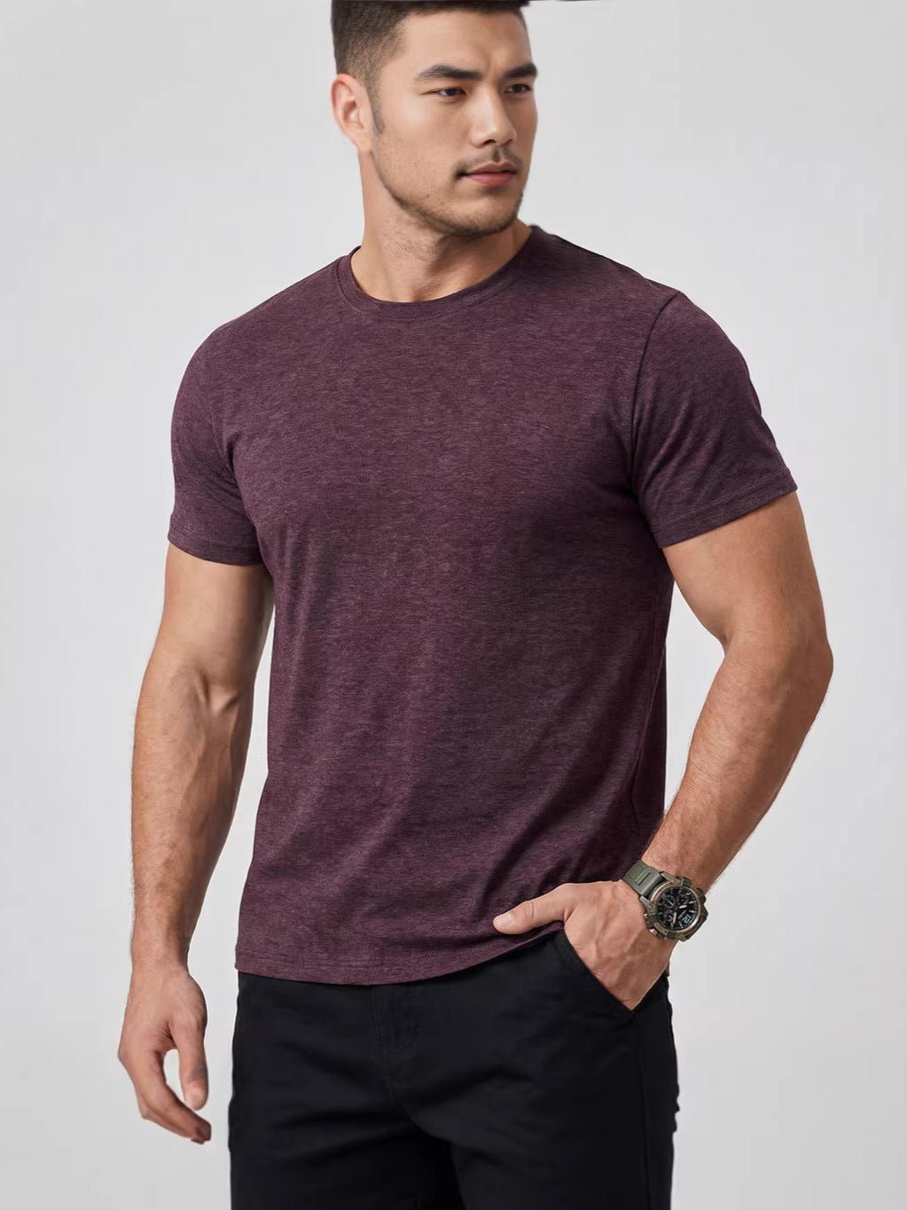 Mens Round Neck Short Sleeve T-Shirt