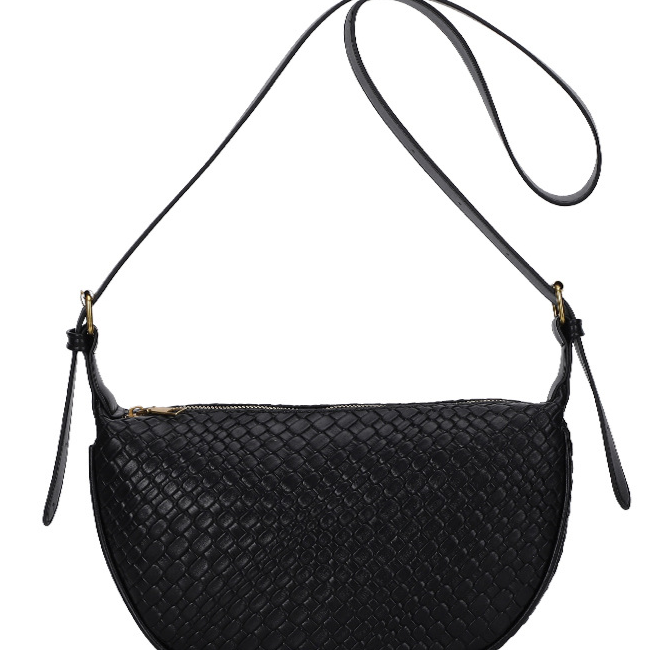 Textured Woven Quilted Shoulder Bag