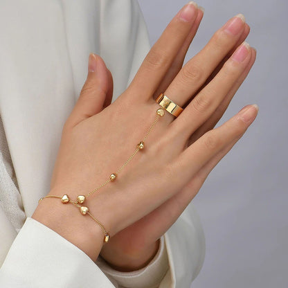 Retro Heart Shape Gold Plated Bracelet