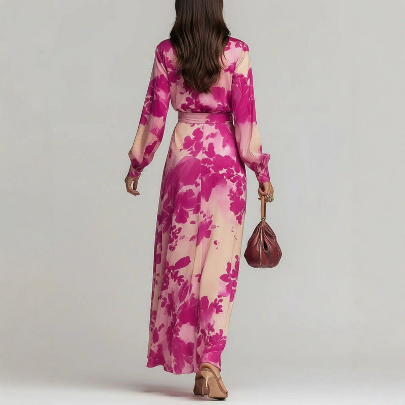 Floral Print Chiffon Maxi Dress