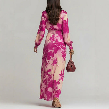 Floral Print Chiffon Maxi Dress