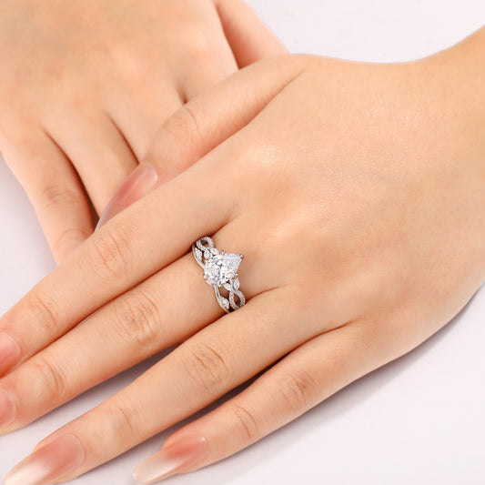 Stapelbare ring van sterling zilver met zirkonia