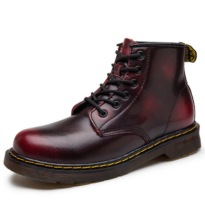 Men's Leather Martin Boots Mid Top Work Boots