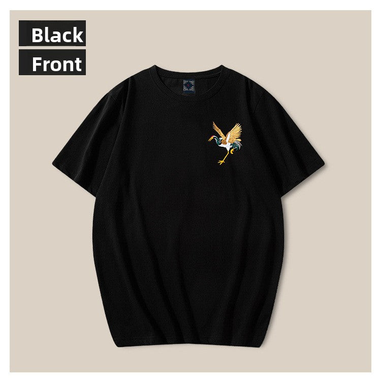 Men's Chinese Style Embroidered Cotton T-Shirt