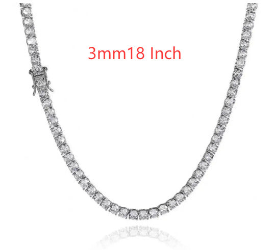 S925 Zilveren Moissanite Enkelrijige Tennisketting Unisex