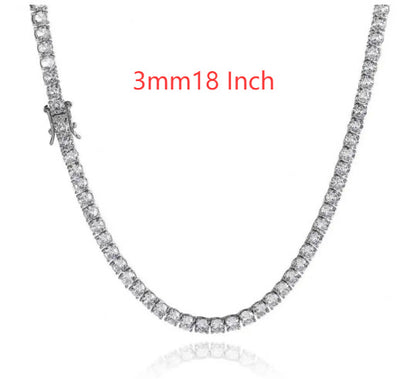 S925 Zilveren Moissanite Enkelrijige Tennisketting Unisex