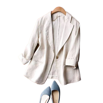 Womens Cotton Linen Blazer