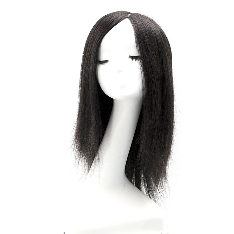 Real Hair Full Hand-Woven Double Needle Head Cover