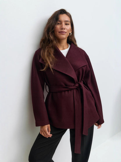 Women's Stand Collar Double-Sided Wool Coat