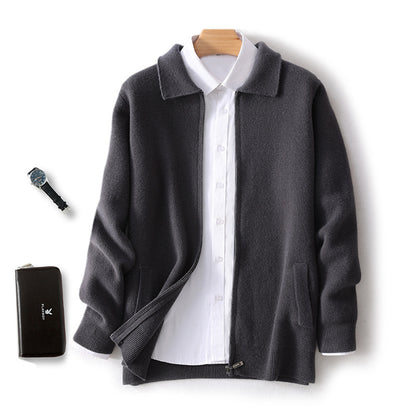 Pure Wool Knitted Cardigan for Men