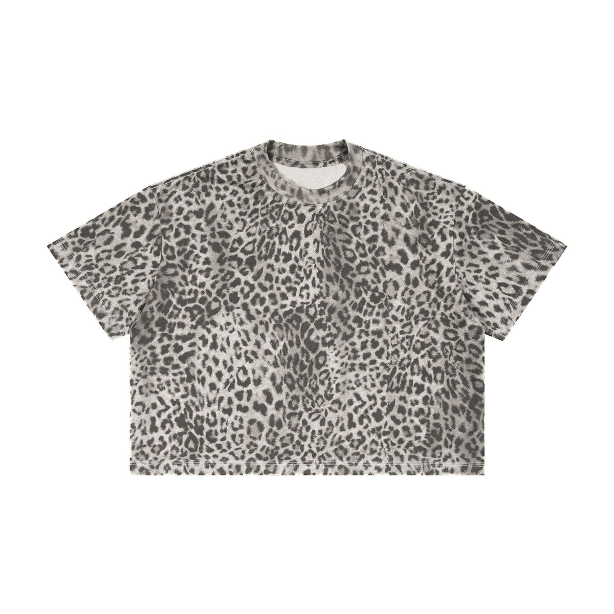 Men's Leopard Print Cotton Blend Loose Short Sleeve T-Shirt