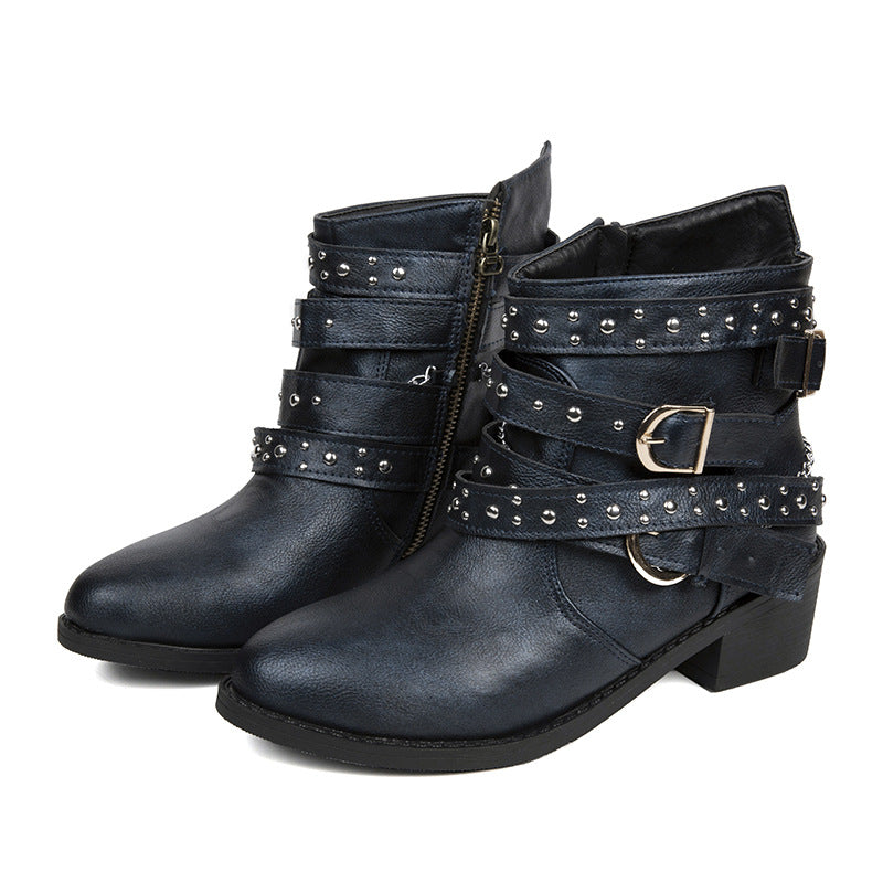Punk Style Mid-Calf Boots