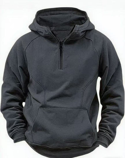 Mens Retro Hooded Zipper Jacket