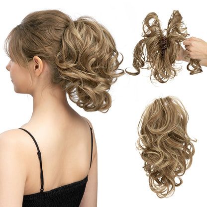 Short Synthetic Adjustable Fluffy Natural Grip Ponytail