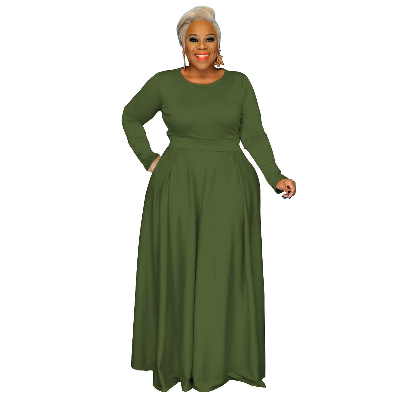 Plus size effen casual tweedelig pak